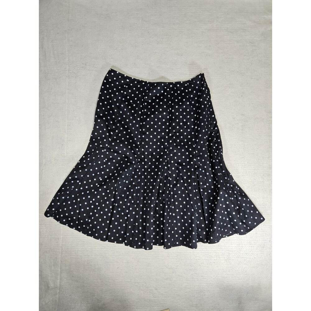 Charter Club Black White Polka Dot A-Line Paneled Knee Length Skirt Size 16